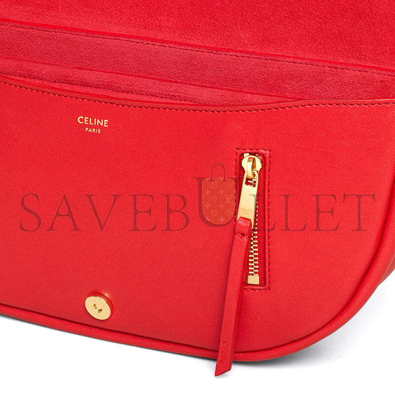 Ce1i*e LITTLE HALFMOON SOFT TRIOMPHE IN S*pPLE SHINY LAMBSKIN L10373778.27AG (25*13*5cm)